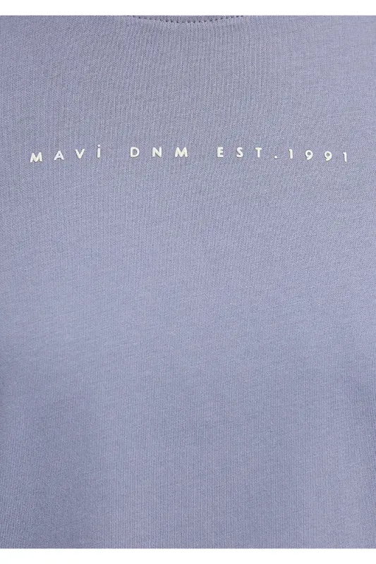 Baskılı Mor Tişört Regular Fit / Normal Kesim 1613147-81919-Mor - 7