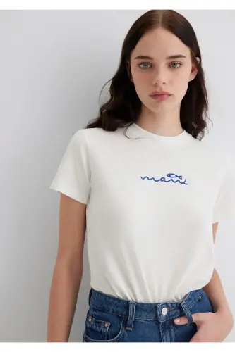 Baskılı Oq T-ko'ylak Regular Fit / Oddiy Kesim 16 - 1