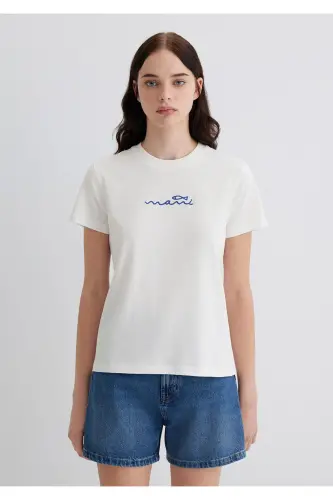 Baskılı Oq T-ko'ylak Regular Fit / Oddiy Kesim 16 - 4