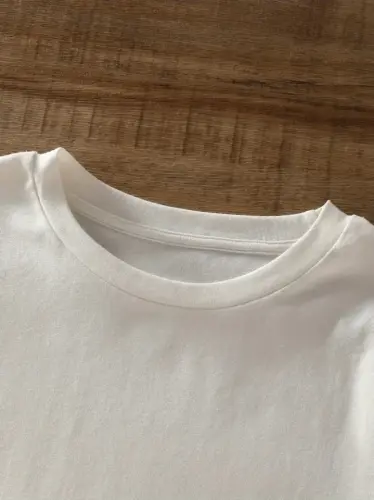 Baskılı Oversize Bisiklet Yaka T-shirt - Beyaz - 3