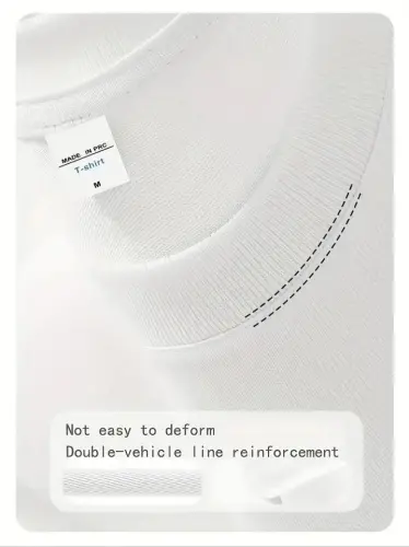 Baskılı Oversize Bisiklet Yaka T-shirt - Beyaz - 4