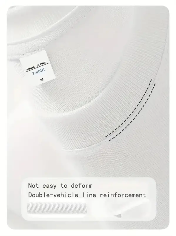 Baskılı Oversize Bisiklet Yaka T-shirt - Beyaz - 4