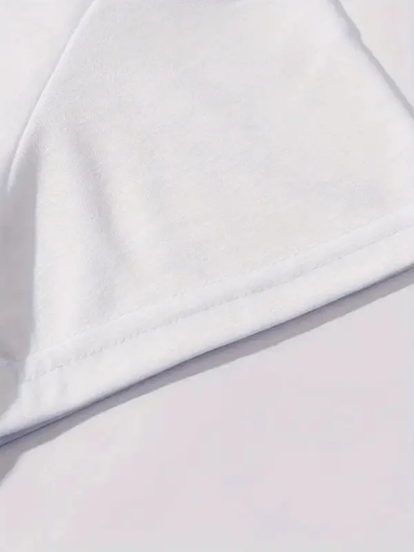 Baskılı Oversize Bisiklet Yaka T-shirt - Beyaz - 4