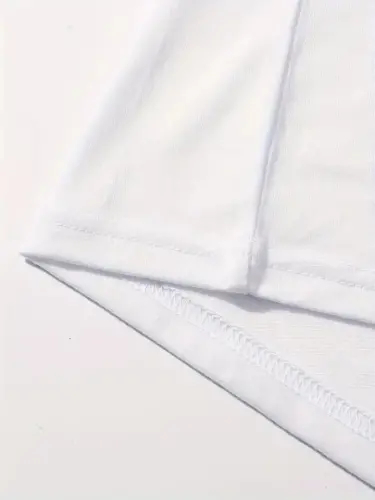 Baskılı Oversize Bisiklet Yaka T-shirt - Beyaz - 2