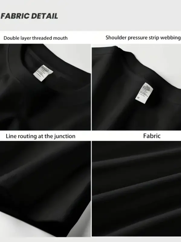 Baskılı Oversize Bisiklet Yaka T-shirt - Siyah - 3