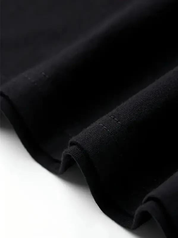 Baskılı Oversize Bisiklet Yaka T-shirt - Siyah - 4