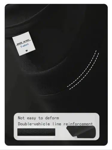 Baskılı Oversize Bisiklet Yaka T-shirt - Siyah - 4