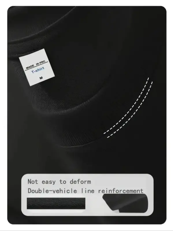 Baskılı Oversize Bisiklet Yaka T-shirt - Siyah - 4