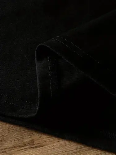 Baskılı Oversize Bisiklet Yaka T-shirt - Siyah - 3
