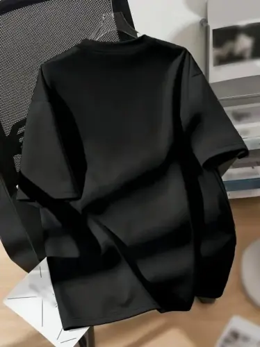 Baskılı Oversize Bisiklet Yaka T-shirt - Siyah - 4
