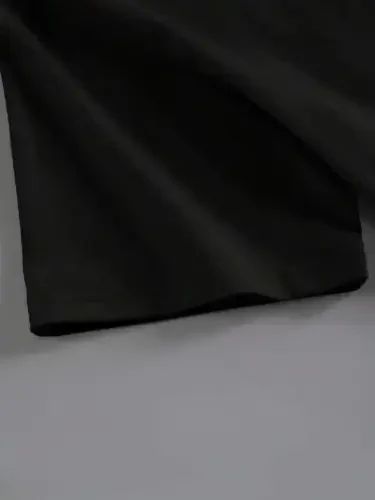 Baskili Oversize Velosiped Yoqali T-ko'ylak - Qora - BÜYÜKBEDENIZ (1)