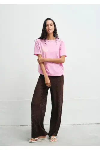 Baskılı Pembe Tişört Regular Fit / Normal Kesim 1613174-70972 - 1