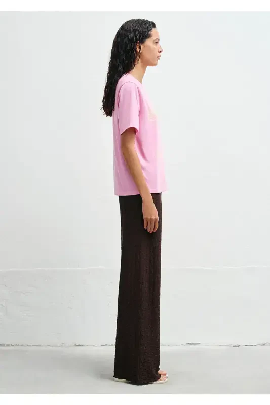 Baskılı Pembe Tişört Regular Fit / Normal Kesim 1613174-70972 - 3