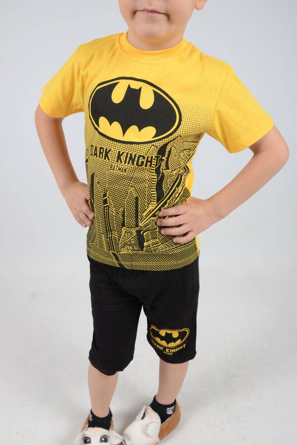 Baskılı Şortlu 9-12 Yaş Sarı Batman Erkek Çocuk Pijama Ikili Takım - 3