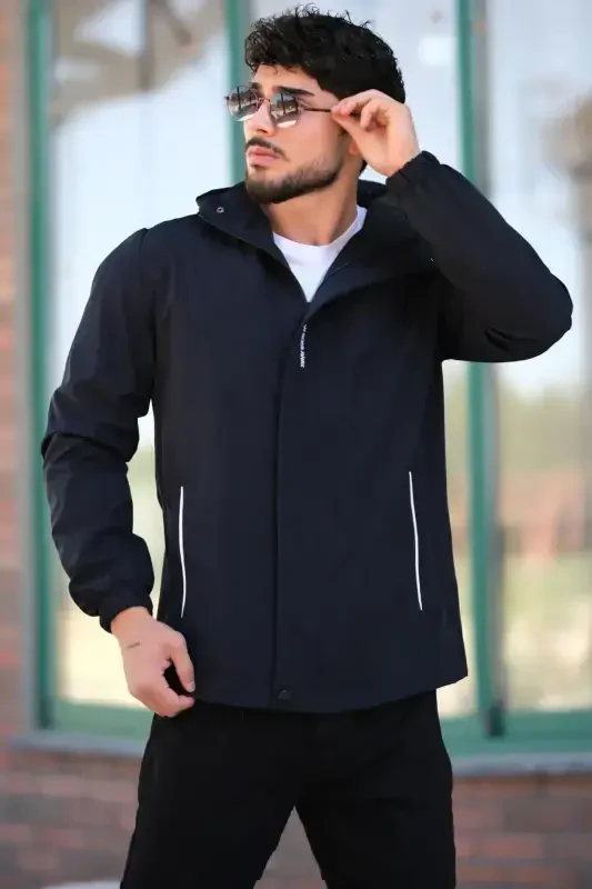 Baskılı Spor Likra Kumaş Yağmurluk Mevsimlik Pldp 2967_60263-LACİVERT - 5