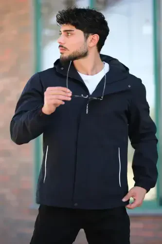 Baskılı Spor Likra Kumaş Yağmurluk Mevsimlik Pldp 2967_60263-LACİVERT - 6