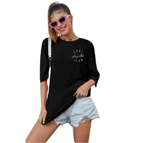 Baskılı T-shirt - Siyah - BÜYÜKBEDENIZ (1)