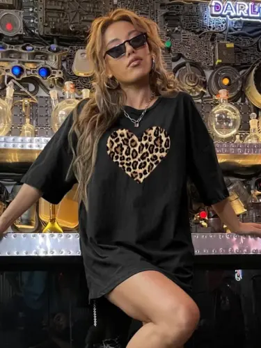 Baskılı T-shirt - Siyah - 2