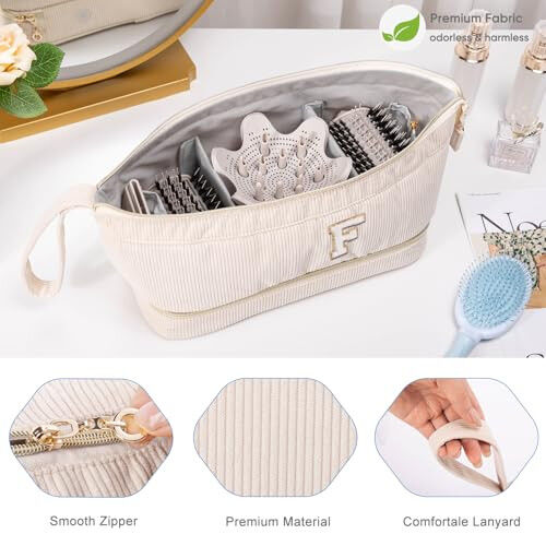 Başlangıç Kişiselleştirilmiş Saç Kurutma Makinesi Kutusu, Köpekbalığı FlexStyle/SmoothStyle için Çift Katmanlı Saç Aletleri Seyahat Taşıma Çantası ve Saç Kurutma Makinesi Çantası - Saç Sarma Kurutma Makinesi Kutusu Düz Maşa Seyahat Düzenleyici - 4