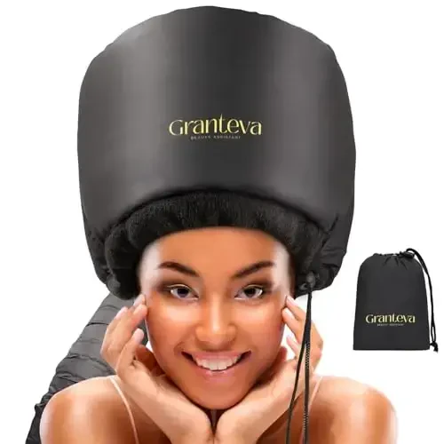 Hooded Hair Dryer AttacModazoneent w/A Headband Integrated That Reduces Heat Around Ears & Neck - Hair Dryer Hooded Diffuser Cap for Curly, Speeds Up Drying Time, Deep Conditioning At Home - Portable, Large - 6
