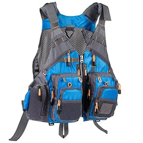 BASSDASH Strap Fishing Vest Adjustable for Men and Women, for Fly Bass Fishing and Outdoor Activities - 1