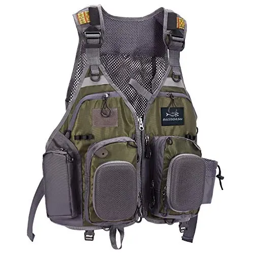 BASSDASH Strap Fishing Vest Adjustable for Men and Women, for Fly Bass Fishing and Outdoor Activities - 1