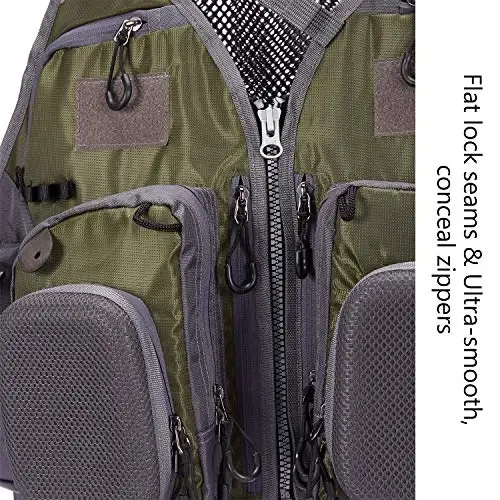 BASSDASH Strap Fishing Vest Adjustable for Men and Women, for Fly Bass Fishing and Outdoor Activities - 6