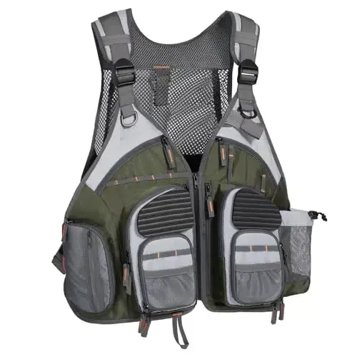 BASSDASH Strap Fishing Vest Adjustable for Men and Women, for Fly Bass Fishing and Outdoor Activities - 1