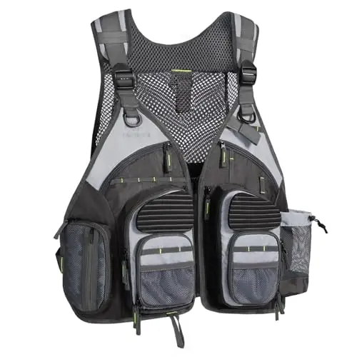 BASSDASH Strap Fishing Vest Adjustable for Men and Women, for Fly Bass Fishing and Outdoor Activities - 1