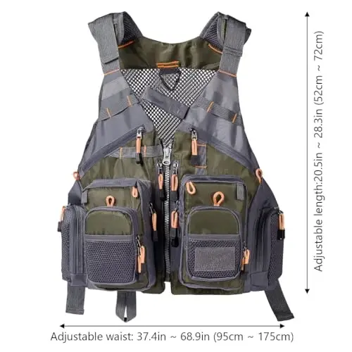 BASSDASH Strap Fishing Vest Adjustable for Men and Women, for Fly Bass Fishing and Outdoor Activities - BASSDASH (1)