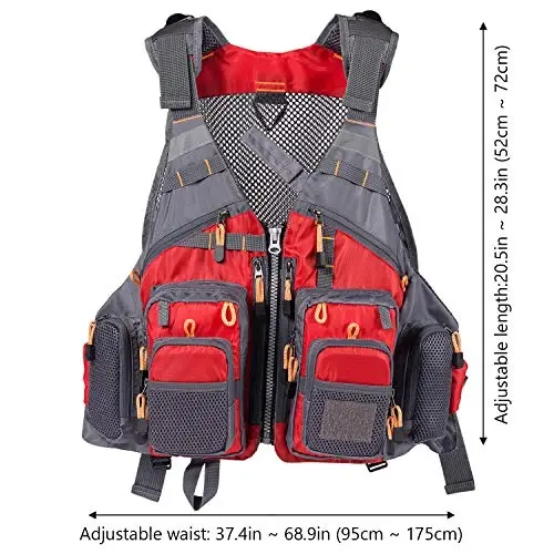 BASSDASH Strap Fishing Vest Adjustable for Men and Women, for Fly Bass Fishing and Outdoor Activities - 2