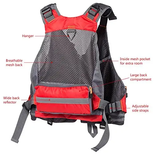 BASSDASH Strap Fishing Vest Adjustable for Men and Women, for Fly Bass Fishing and Outdoor Activities - 4