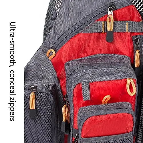 BASSDASH Strap Fishing Vest Adjustable for Men and Women, for Fly Bass Fishing and Outdoor Activities - 7