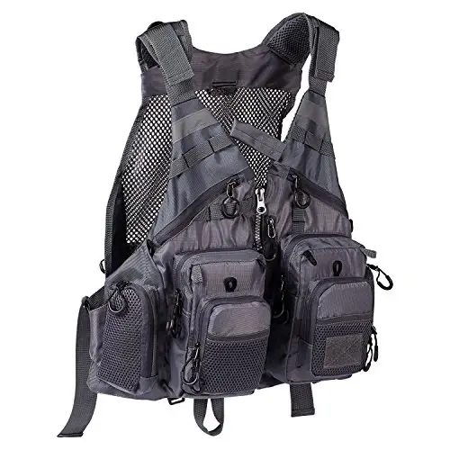 BASSDASH Strap Fishing Vest Adjustable for Men and Women, for Fly Bass Fishing and Outdoor Activities - 1