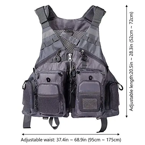 BASSDASH Strap Fishing Vest Adjustable for Men and Women, for Fly Bass Fishing and Outdoor Activities - 2