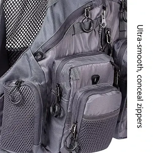 BASSDASH Регулируемый рыболовный жилет для мужчин и женщин, для ловли нахлыстом и басса, а также для активного отдыха - 7