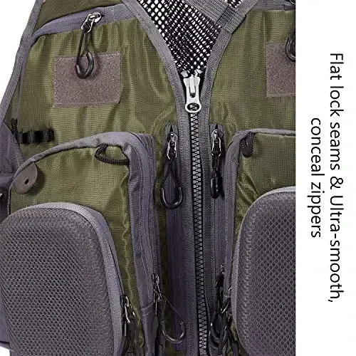 BASSDASH Strap Fishing Vest Adjustable for Men and Women, for Fly Bass Fishing and Outdoor Activities - 6