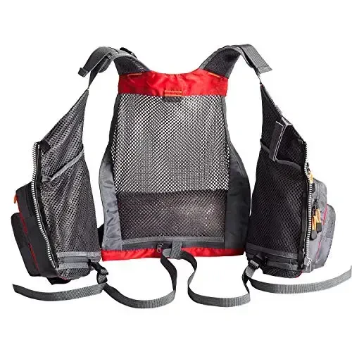 BASSDASH Strap Fishing Vest Adjustable for Men and Women, for Fly Bass Fishing and Outdoor Activities - 6