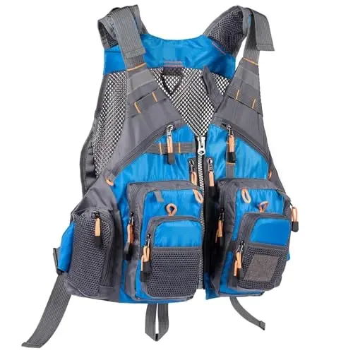 BASSDASH Strap Fishing Vest Adjustable for Men and Women, for Fly Bass Fishing and Outdoor Activities - BASSDASH