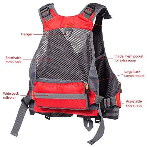 BASSDASH Strap Fishing Vest Adjustable for Men and Women, for Fly Bass Fishing and Outdoor Activities - 11