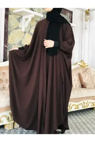 Bat Cape Bitter Coffee Plus Size Loose Fit-BITTER COFFEE - 3
