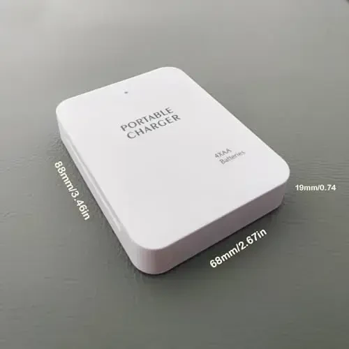 Batareya bilan ishlaydigan telefon zaryadlovchi favqulodda|USB batareyali quvvat banki portativ 4 AA batareyali quvvat manbai (oq) - 3