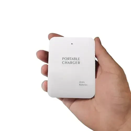 Batareya bilan ishlaydigan telefon zaryadlovchi favqulodda|USB batareyali quvvat banki portativ 4 AA batareyali quvvat manbai (oq) - 4