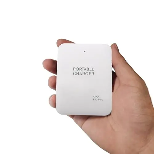 Batareya bilan ishlaydigan telefon zaryadlovchi favqulodda|USB batareyali quvvat banki portativ 4 AA batareyali quvvat manbai (oq) - 4
