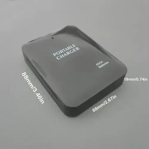 Batareya bilan ishlaydigan telefon zaryadlovchi LED|Favqulodda USB batareyali quvvat banki portativ 4 AA batareyali rozetka (2 dona qora) - 3