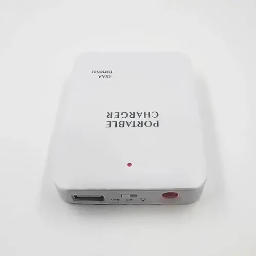 Batareyka bilan ishlaydigan telefon zaryadlovchisi LED bilan|Favqulodda USB Batareya bilan ishlaydigan Power Bank Portativ 4 AA Batareya bilan ishlaydigan rozetka (2 dona oq) - 7