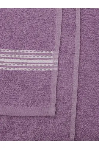 Bath Hand Towel Set 4 Pcs Lilac-White Elvin – Soft Texture (70X140X2 /50X90CMX2)-LILAC - 6