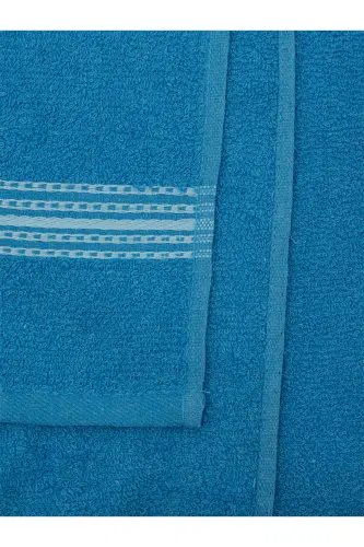 Bath Towel Set 4 Pcs Turquoise-White Elvin – Soft Texture, Quick Dry (70X140 X2 /50X90CM X2 CM)-TURQUOISE - 4