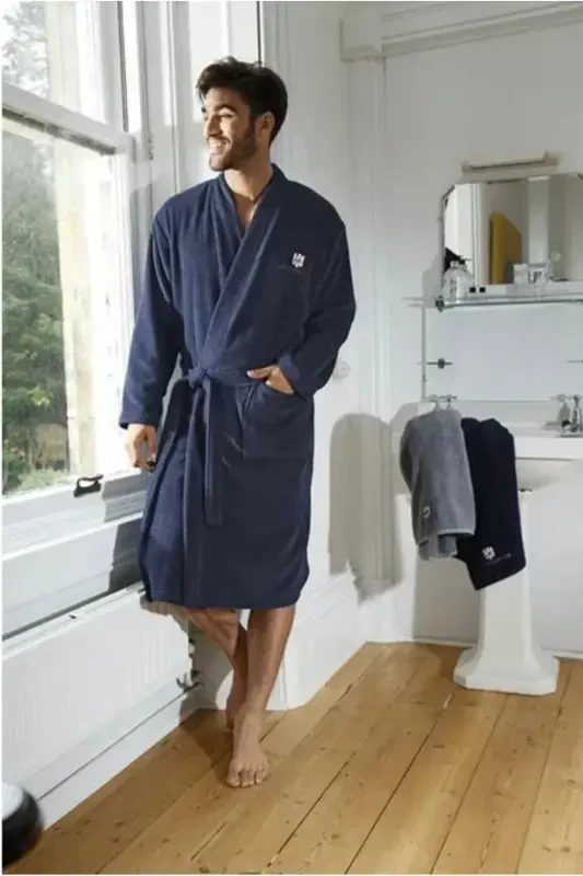 Bathrobe-Navy Blue - 2
