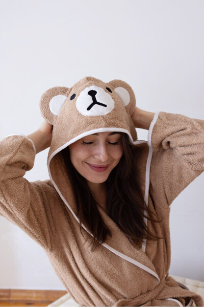 Bathrobe plush bear embroidery - CALOVE